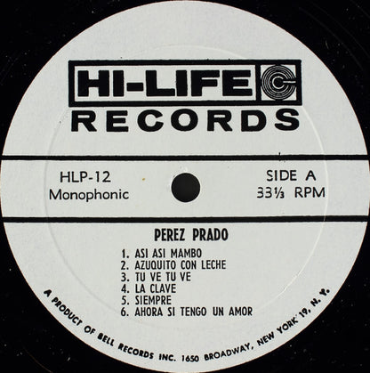 Perez Prado : Great Mambos, And Other Latin American Favorites (LP, Album, Mono, RE)