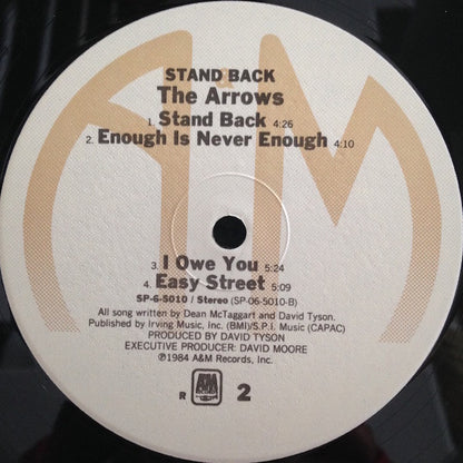 The Arrows : Stand Back (LP, Album, Ind)