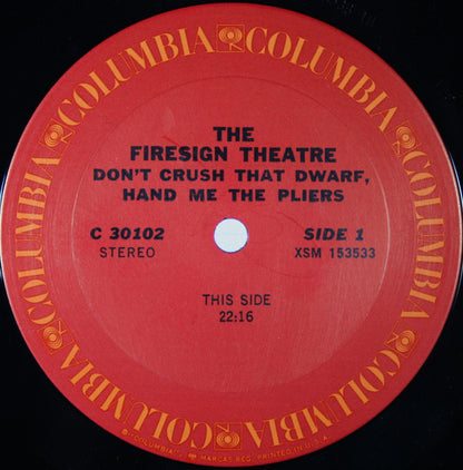 The Firesign Theatre : Don't Crush That Dwarf, Hand Me The Pliers (LP, Album, Ter)