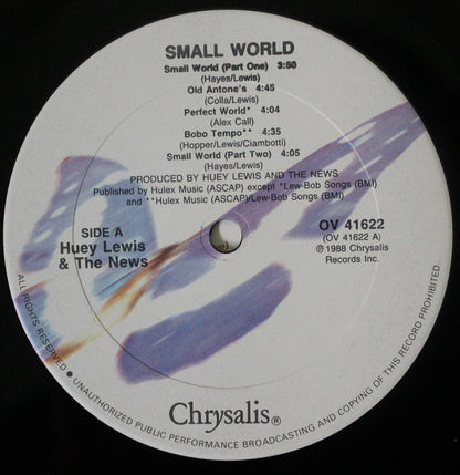 Huey Lewis & The News : Small World (LP, Album, Car)