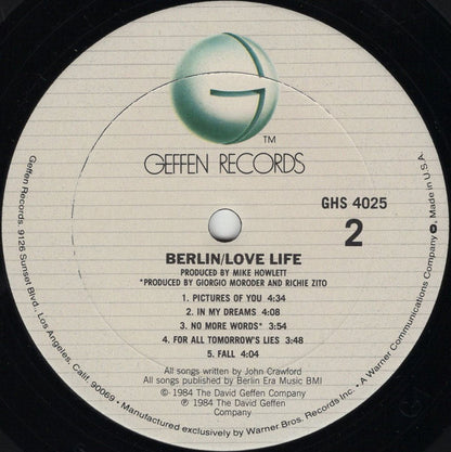 Berlin : Love Life (LP, Album, Club, Car)