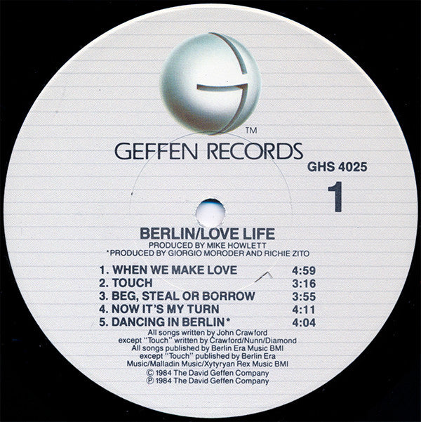 Berlin : Love Life (LP, Album, Win)