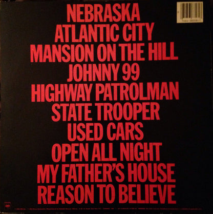 Bruce Springsteen : Nebraska (LP, Album, RE)