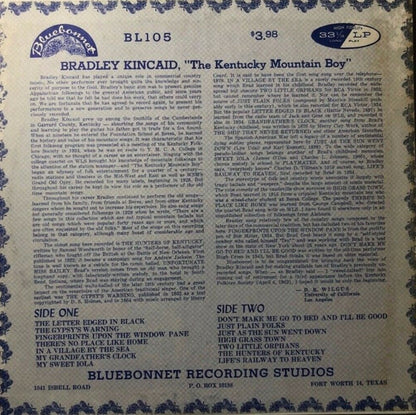 Bradley Kincaid "The Kentucky Mountain Boy"* : Mountain Ballads And Old Time Songs - Album Number Two (LP)