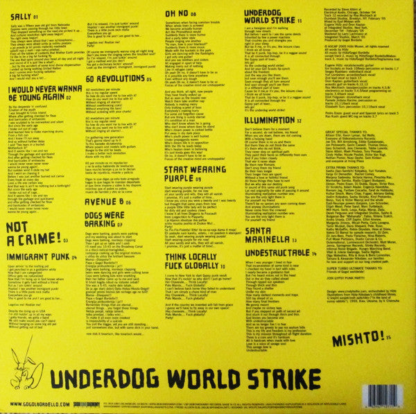 Gogol Bordello : Gypsy Punks (Underdog World Strike) (2xLP, Album, RE)