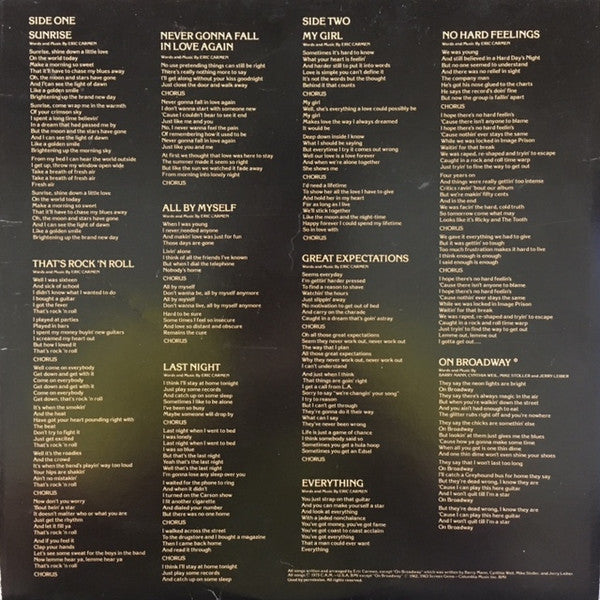 Eric Carmen : Eric Carmen (LP, Album, PRC)