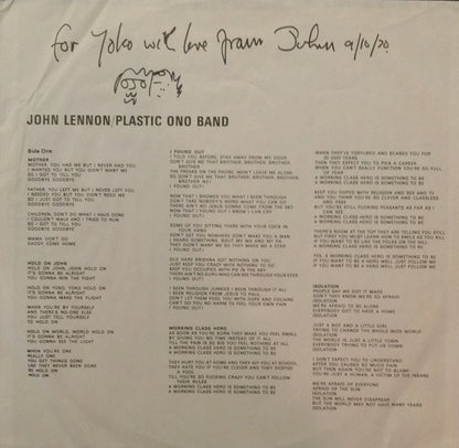 John Lennon & Plastic Ono Band* : John Lennon / Plastic Ono Band (LP, Album, Jac)