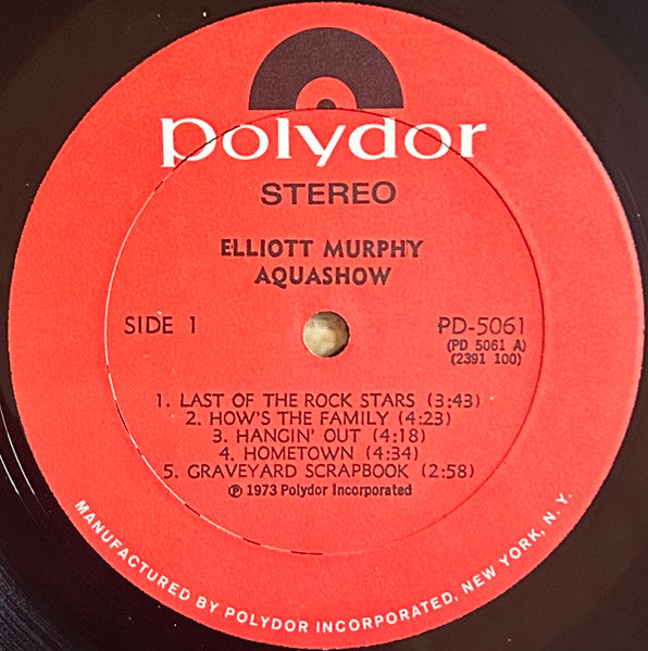 Elliott Murphy : Aquashow (LP, Album, All)