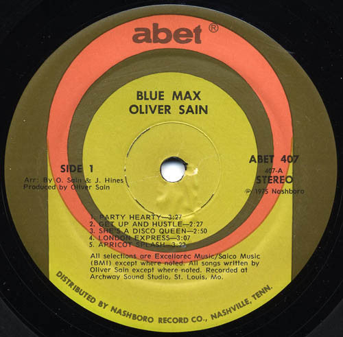 Oliver Sain : Blue Max (LP, Album)