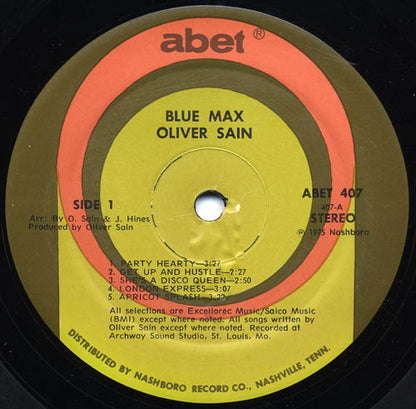 Oliver Sain : Blue Max (LP, Album)