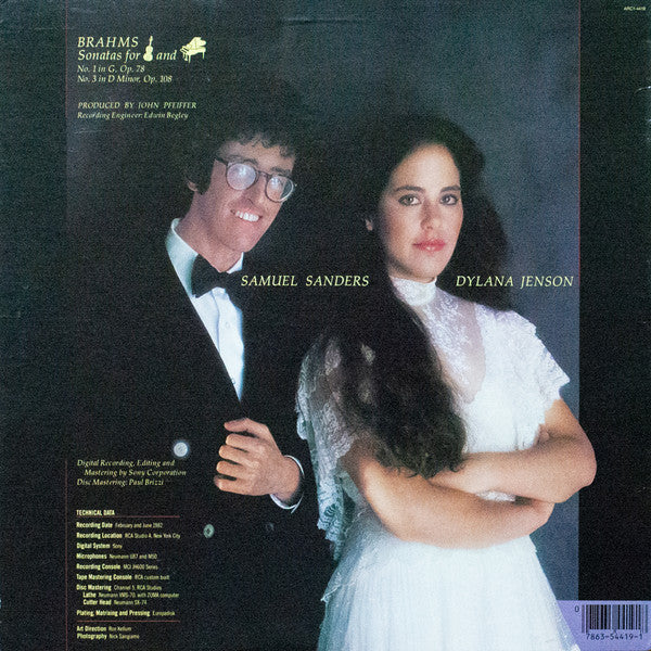 Dylana Jenson, Samuel Sanders (2), Brahms* : Sonatas For Violin And Piano (LP)