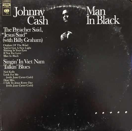Johnny Cash : Man In Black (LP, Album, Pit)