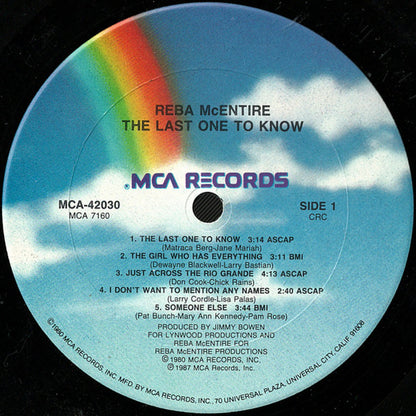 Reba McEntire : The Last One To Know (LP, Album, Club)