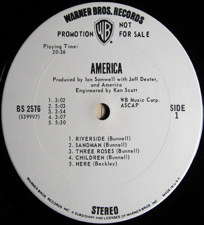 America (2) : America (LP, Album, Promo, San)