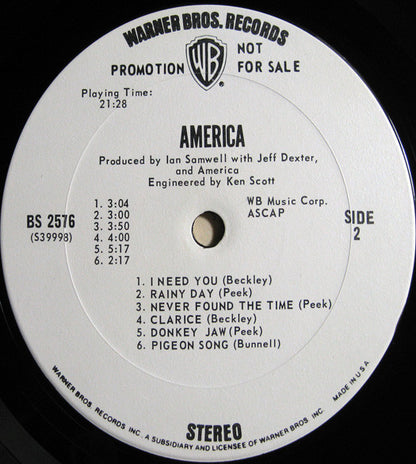 America (2) : America (LP, Album, Promo, San)