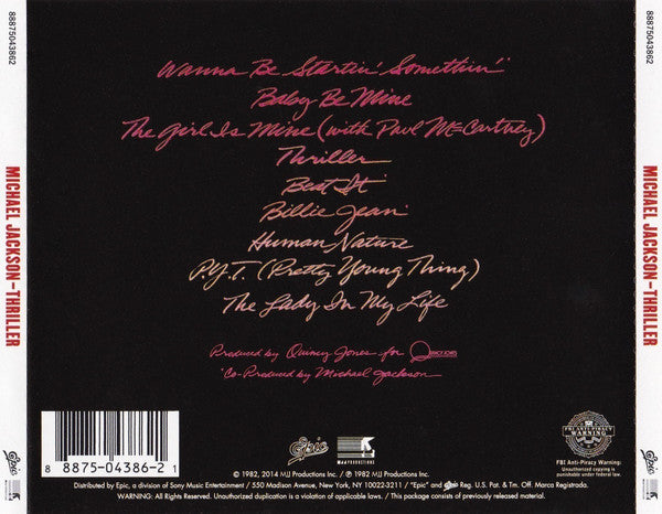 Michael Jackson : Thriller (CD, Album, RE, Ter)