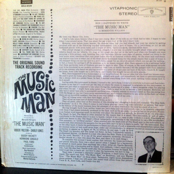 Meredith Willson : The Music Man (Original Soundtrack) (LP, Album, RE, Los)