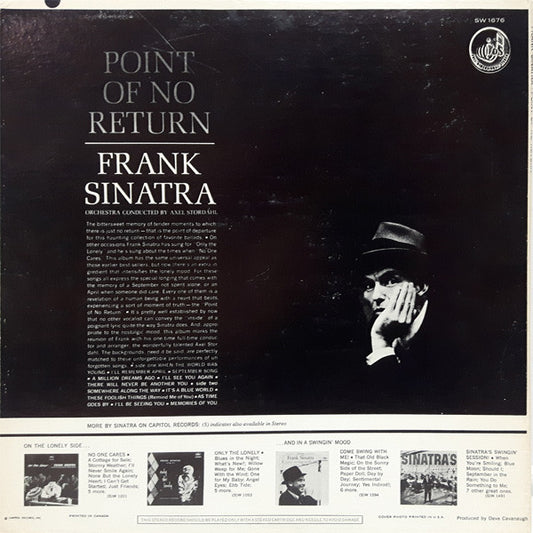 Frank Sinatra : Point Of No Return (LP, Album)