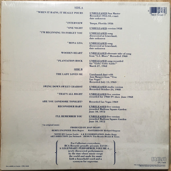 Elvis* : A Legendary Performer - Volume 4 (LP, Album, Mono,  Di)