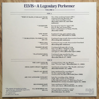 Elvis* : A Legendary Performer - Volume 4 (LP, Album, Mono,  Di)