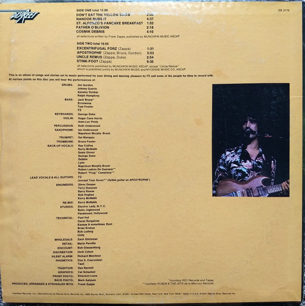 Frank Zappa : Apostrophe (') (LP, Album, RP, Win)