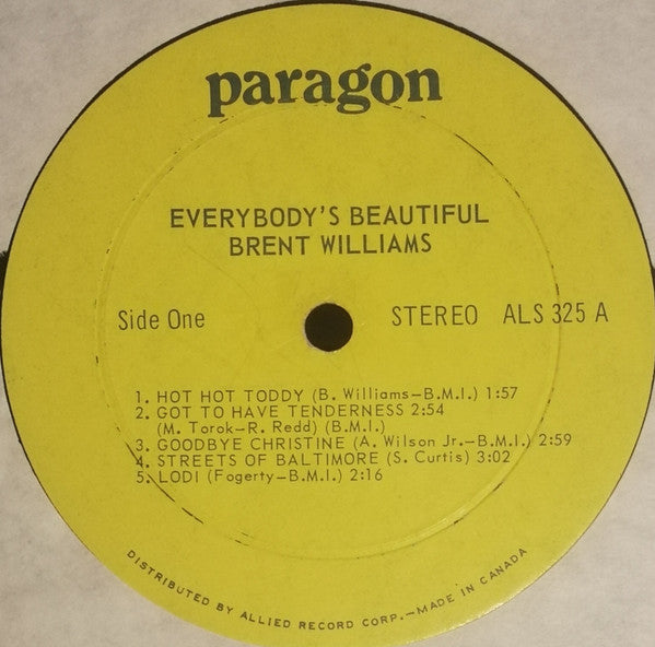 Brent Williams (8) : Everybody's Beautiful (LP, Album)