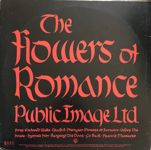 Public Image Ltd.* : The Flowers Of Romance (LP, Album, Win)