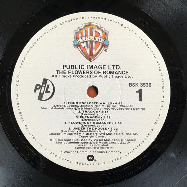 Public Image Ltd.* : The Flowers Of Romance (LP, Album, Win)