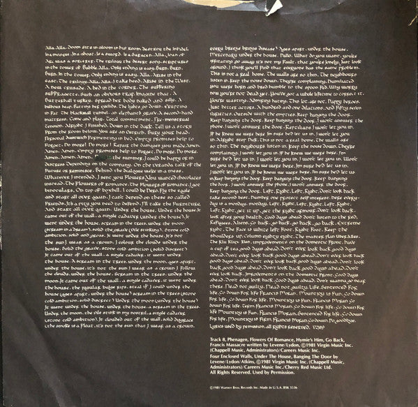 Public Image Ltd.* : The Flowers Of Romance (LP, Album, Win)
