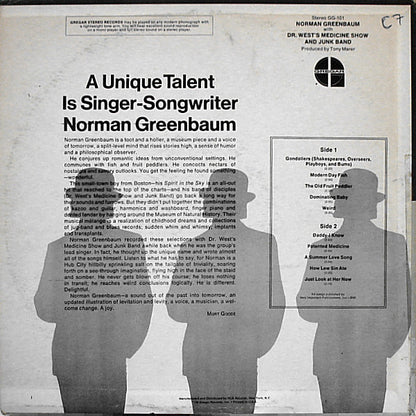 Norman Greenbaum With Dr. West's Medicine Show And Junk Band : Norman Greenbaum With Dr. West's Medicine Show And Junk Band (LP, Album, Ind)