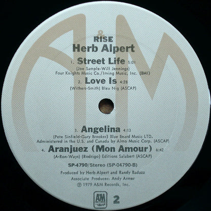 Herb Alpert : Rise (LP, Album, Pit)