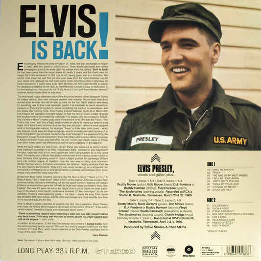 Elvis Presley : Elvis Is Back! (LP, Album, RE, 180)