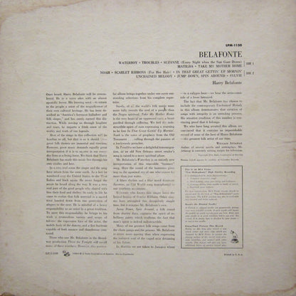 Harry Belafonte : Belafonte (LP, Album, Mono, Roc)