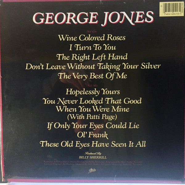 George Jones (2) : Wine Colored Roses (LP, Album, Car)
