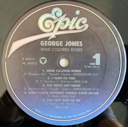 George Jones (2) : Wine Colored Roses (LP, Album, Car)