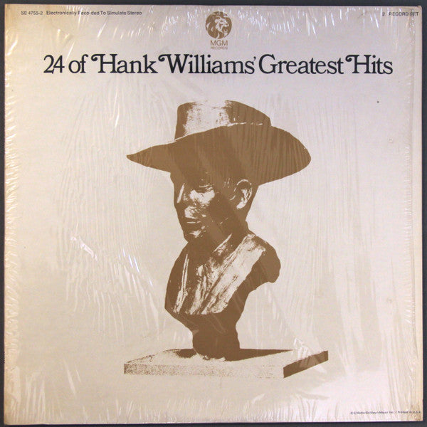Hank Williams : 24 Of Hank Williams' Greatest Hits (2xLP, Comp, RP, San)