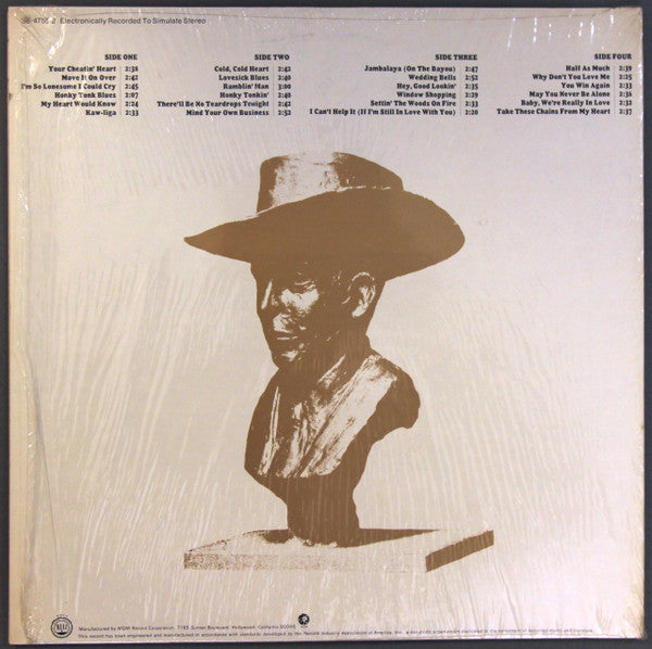 Hank Williams : 24 Of Hank Williams' Greatest Hits (2xLP, Comp, RP, San)