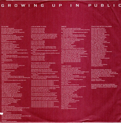 Lou Reed : Growing Up In Public (LP, Album, Hub)