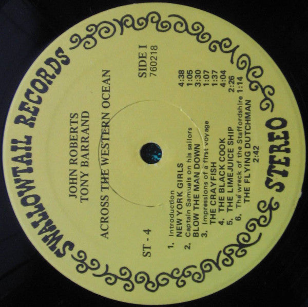 John Roberts (11) & Tony Barrand : Across The Western Ocean (Songs From The Era Of The North Atlantic Sailing Packets) (LP, Album, RP)