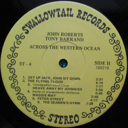 John Roberts (11) & Tony Barrand : Across The Western Ocean (Songs From The Era Of The North Atlantic Sailing Packets) (LP, Album, RP)