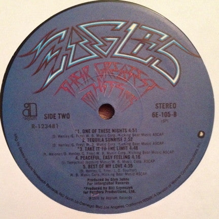 Eagles : Their Greatest Hits 1971-1975 (LP, Album, Comp, Club, RE, RP, RCA)