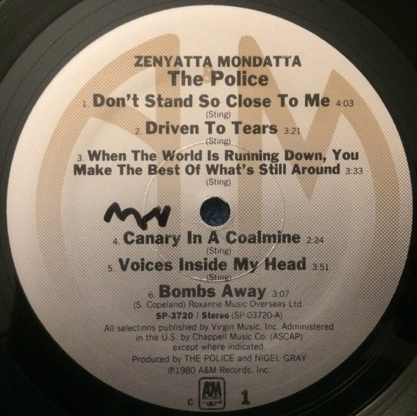 The Police : Zenyatta Mondatta (LP, Album, RE, C -)