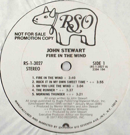 John Stewart (2) : Fire In The Wind (LP, Album, Promo)