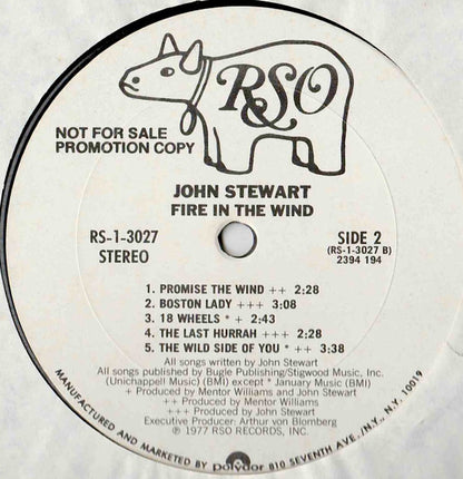 John Stewart (2) : Fire In The Wind (LP, Album, Promo)