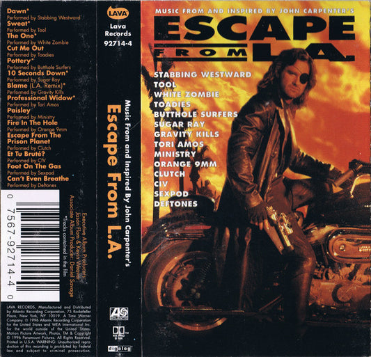 Various : Music From And Inspired By John Carpenter's Escape From L.A. (Cass, SR)