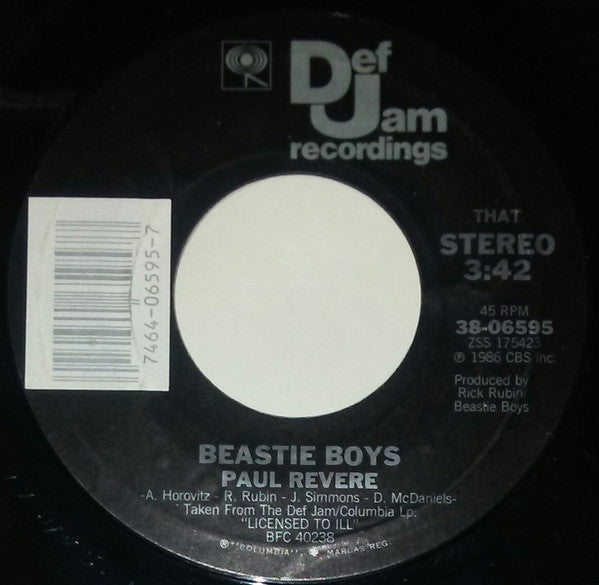 Beastie Boys : (You Gotta) Fight For Your Right (To Party!) (7", Single, Styrene, Pit)