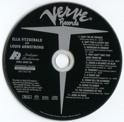Ella* And Louis* : Ella And Louis (SACD, Hybrid, Album, Mono, RE)
