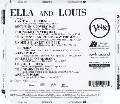 Ella* And Louis* : Ella And Louis (SACD, Hybrid, Album, Mono, RE)