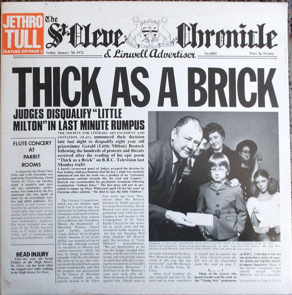 Jethro Tull : Thick As A Brick (LP, Album, RE, Ter)