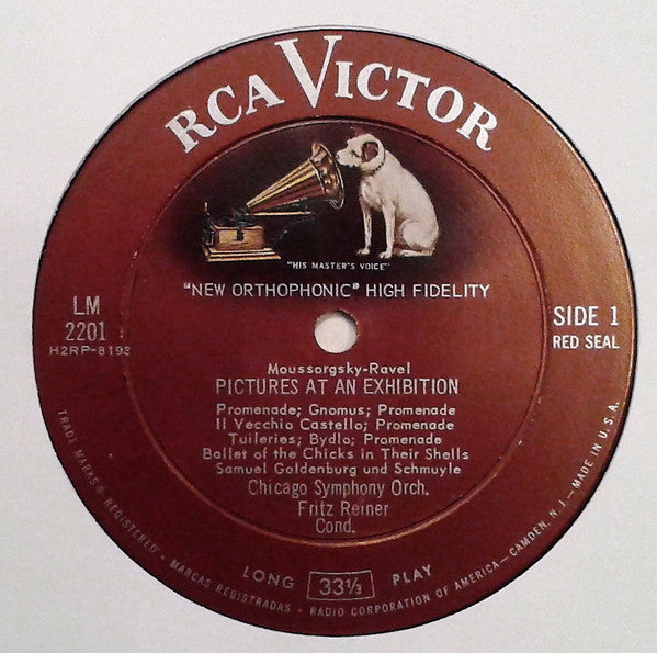 Moussorgsky* / Ravel* - Fritz Reiner, Chicago Symphony Orchestra : Pictures At An Exhibition (LP, Mono, Plu)